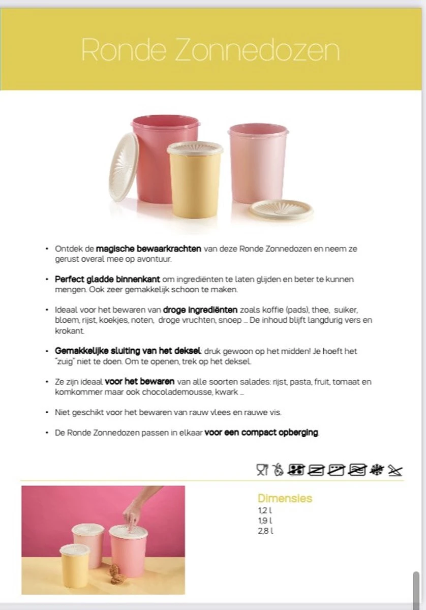 Tupperware Zonnendozen Set 4 Tupperware Zonnendozen Set - Afbeelding 2