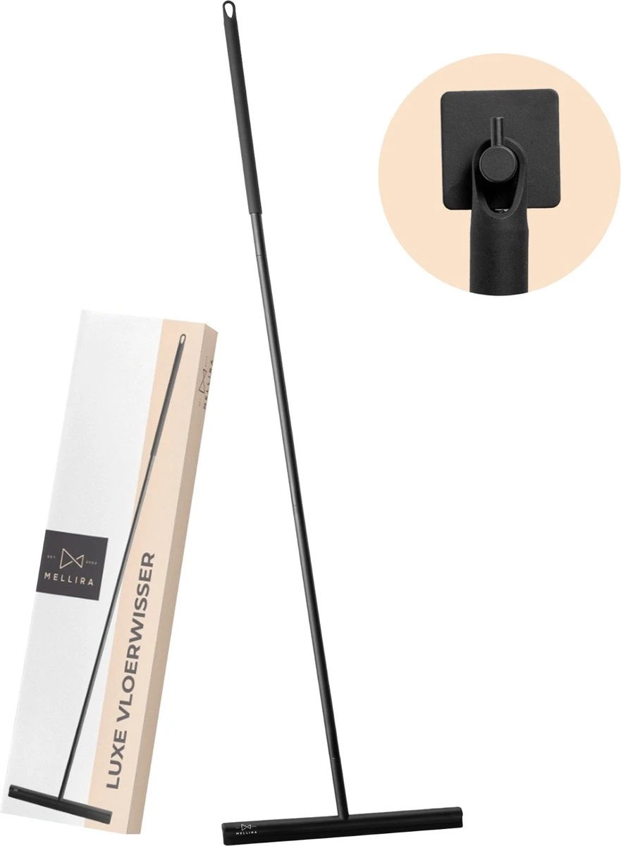 Mellira - Vloerwisser - Vloertrekker Met Steel - Watertrekker Voor Douche - Douchewisser Badkamer - Inclusief Ophanghaak - RVS - Zwart (kerstcadeau Met Verpakking) 3 Mellira - Vloerwisser - Vloertrekker Met Steel - Watertrekker Voor Douche - Douchewisser Badkamer - Inclusief Ophanghaak - RVS - Zwart (kerstcadeau Met Verpakking)