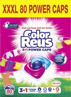 Color Reus Power Caps Wascapsules – Wasmiddel Capsules – Voordeelverpakking – 2x40 Wasbeurten