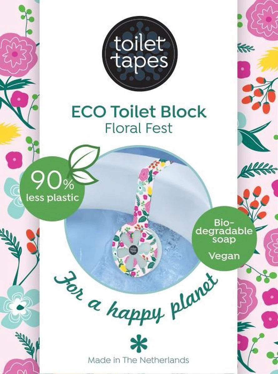Toiletblok Toilet Tapes ECO - Floral Fest - WC Reiniger - 1 Stuk 3 Toiletblok Toilet Tapes ECO - Floral Fest - WC Reiniger - 1 Stuk