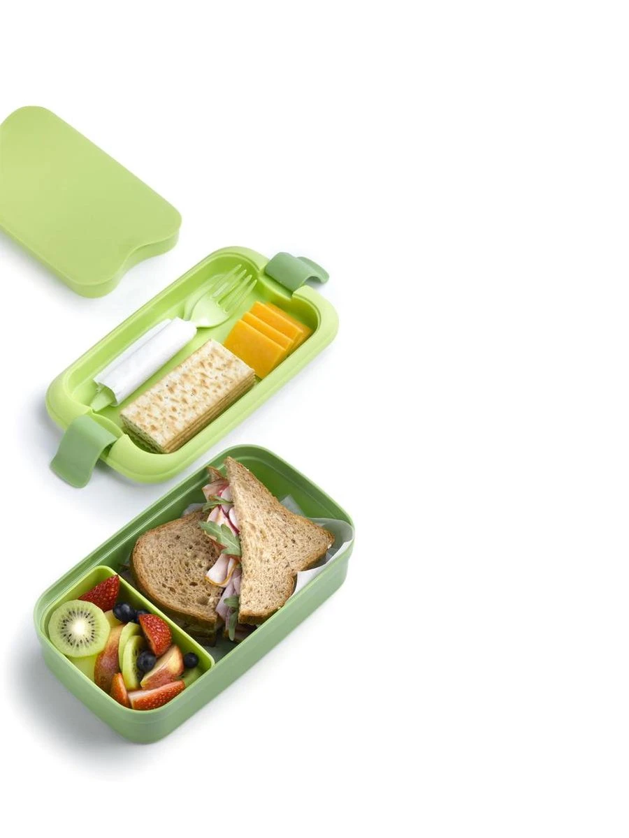 Curver Lunch&Go - Vershouddoos - Lunchbox - Inclusief Bestek - 2/3 Compartimenten - Groen 10 Curver Lunch&Go - Vershouddoos - Lunchbox - Inclusief Bestek - 2/3 Compartimenten - Groen - Afbeelding 8