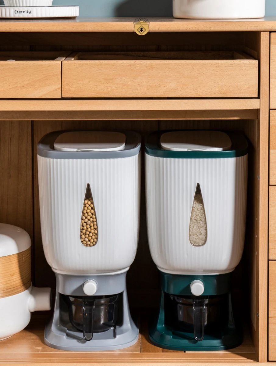 Deluqse Rijst Dispenser - Rijst Container - Grijs - Voedsel Dispenser - Rijst Opbergdoos - Rijst Bewaren - Rijst Opberg Container 11 Deluqse Rijst Dispenser - Rijst Container - Grijs - Voedsel Dispenser - Rijst Opbergdoos - Rijst Bewaren - Rijst Opberg Container - Afbeelding 9