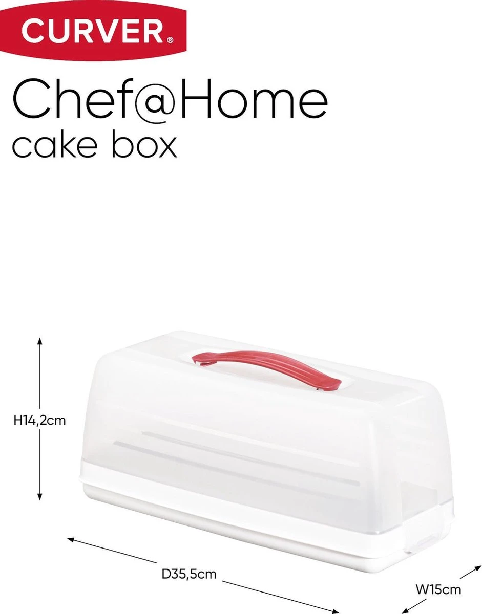 Curver Chef@Home Cakedoos - Wit/transparant 4 Curver Chef@Home Cakedoos - Wit/transparant - Afbeelding 2