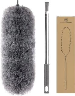 Plumeau Uitschuifbaar Tot 280cm - RVS - Telescopisch - Plumeau Met Telescoopsteel - 360° Flexibel