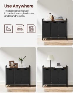 Merkloos Soph & Tess Wasmand 3 Vakken – Wassorteerder Met Uitschuifbare Waszakken - Bruin En Zwart -Winkel Voor Dagelijkse Benodigdheden 950x1200 6