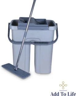 Add To Life Dweilsysteem Vloerwisser - Mop - Self-wash- En Droogsysteem - 2 Stuks Absorberende Pads - Met Emmer - Grijs -Winkel Voor Dagelijkse Benodigdheden 952x1200 1