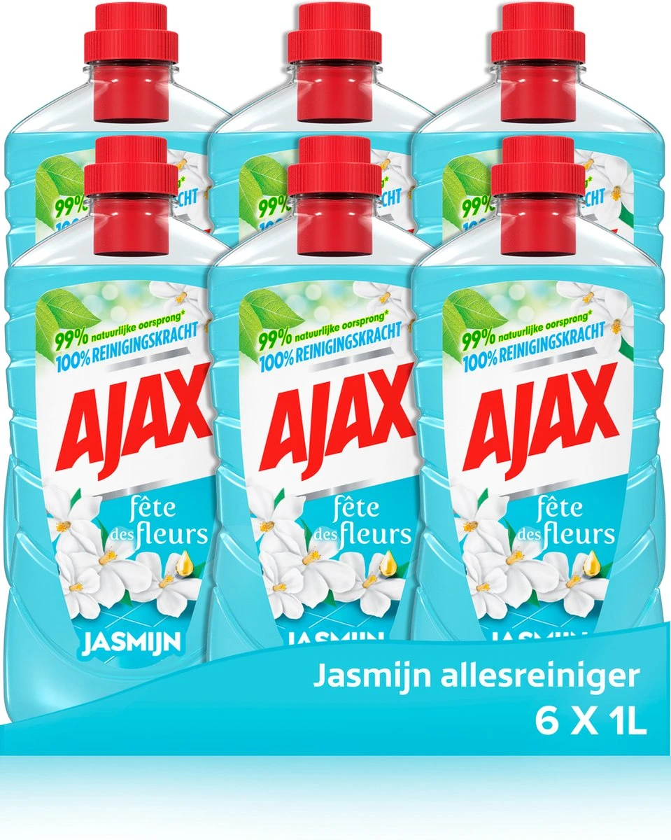 Ajax® Ajax Allesreiniger Fête Des Fleurs Jasmijn 6 X 1L - Voordeelverpakking 3 Ajax® Ajax Allesreiniger Fête Des Fleurs Jasmijn 6 X 1L - Voordeelverpakking