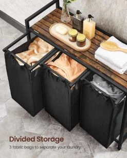 Merkloos Soph & Tess Wasmand 3 Vakken – Wassorteerder Met Uitschuifbare Waszakken - Bruin En Zwart -Winkel Voor Dagelijkse Benodigdheden 960x1200 12