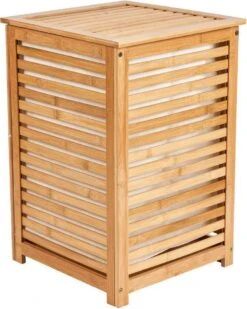 Bamboo - Luxe Wasmand - Bamboe - Wasbare Zak - Met Deksel