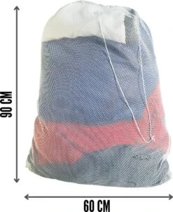 Orange85 Waszak - Groot - XL - 60 X 90 CM - Wit - Treksysteem - Trekbandsluiting - Polyester - Wasnet - Laundry Bag - Voor Kleding -Winkel Voor Dagelijkse Benodigdheden 981x1200