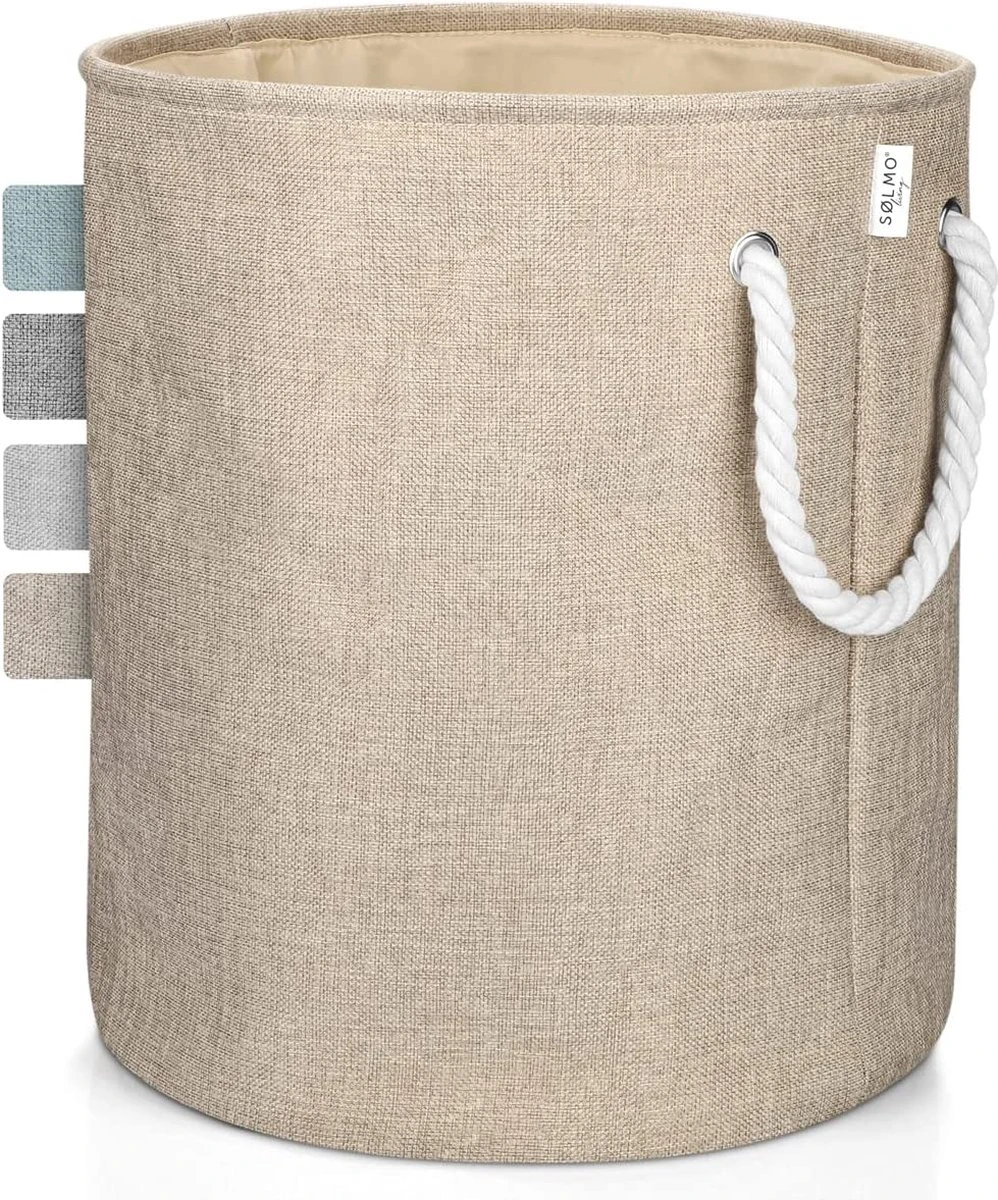 Sølmo I Wasmand Met Koordgreep 54L Voor Kinderen Of Badkamer, Wasmand Kinderkamer, Stoffen Canvas Wasbak, Mand Opbergen (Beige) 3 Sølmo I Wasmand Met Koordgreep 54L Voor Kinderen Of Badkamer, Wasmand Kinderkamer, Stoffen Canvas Wasbak, Mand Opbergen (Beige)