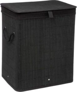 Wasmand Met Deksel 60 L - Bamboe - Zwart 21 Wasmand Met Deksel 60 L - Bamboe - Zwart -Winkel Voor Dagelijkse Benodigdheden 998x1200 4